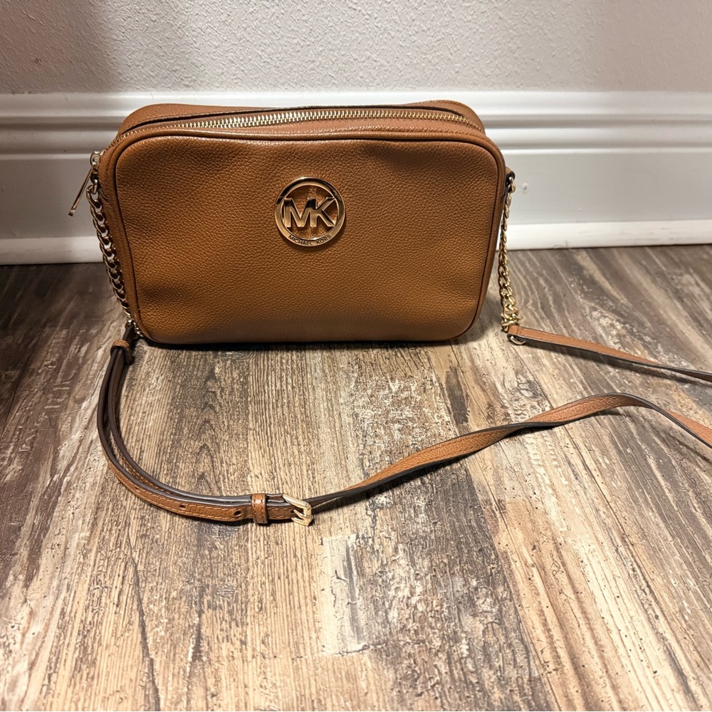 Michael Kors Brown Crossbody Bag with Gold Chain